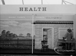 Dagenham Town Show 1970, showing display of hazards in the home on Health stand, 1970