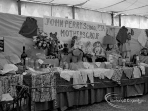 Dagenham Town Show 1970, showing crafts display on John Perry School PTA Mothers’ Group stand, 1970