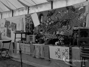 Dagenham Town Show 1970, showing display of emboidery and lampshades, 1970