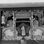 Dagenham Town Show 1970, showing mechanical organ near entrance with facade, organ pipes and figures, 1970