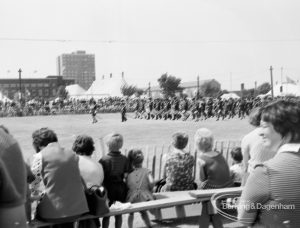 Dagenham Town Show 1970, showing the arena with troops marching and audience in foreground, 1970