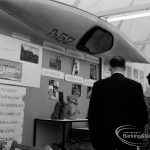 Dagenham Town Show 1970, showing Hobbies and Sports display, with canoe suspended over stand, 1970