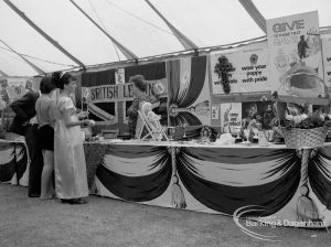 Dagenham Town Show 1970, showing visitors looking at British Legion’s draped stand, 1970