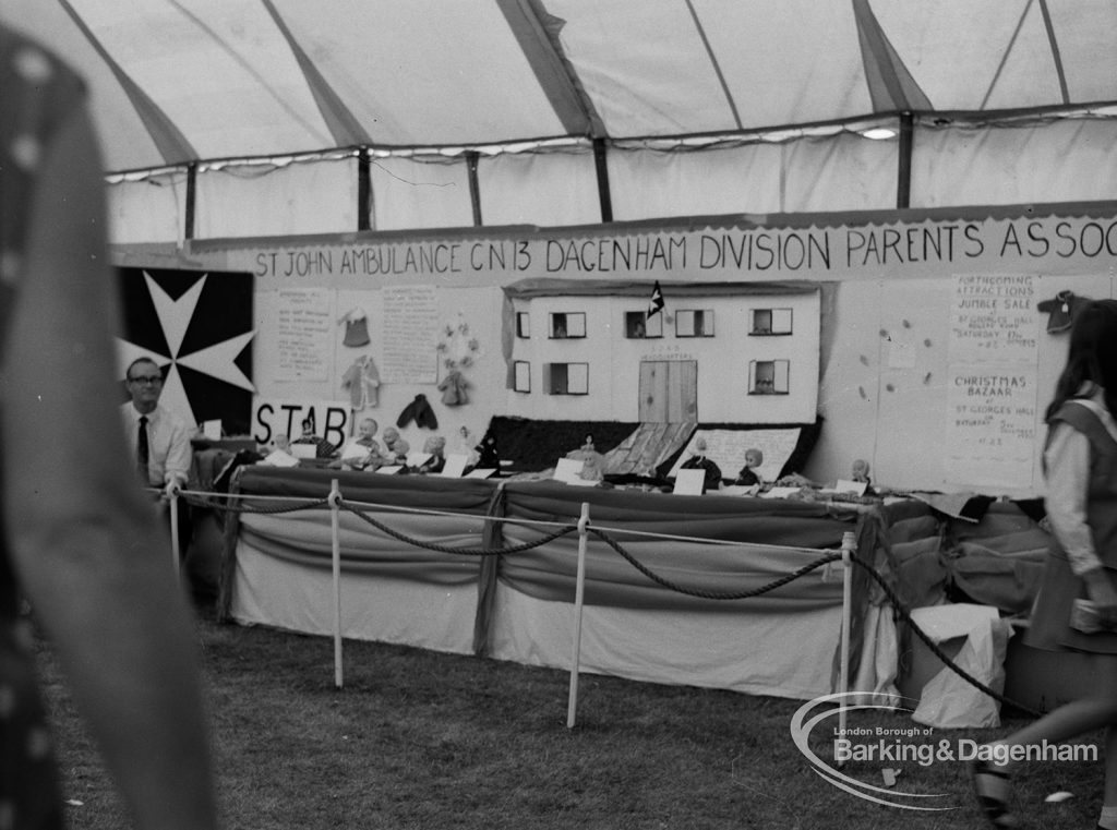 Dagenham Town Show 1970, showing St John Ambulance CN13 Dagenham Division Parents Association display stand, 1970