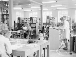 Rectory Library, Dagenham, showing interior of the adult section, looking north-east, 1970