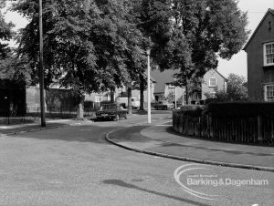 Town Planning improvements, showing a road on the Eastbury Estate, Barking, 1970