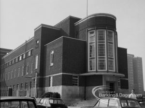 Exterior of Civic Centre, Dagenham, showing south apse, 1970
