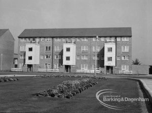 Becontree Heath housing development, showing houses on north side facing Green, 1970
