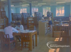 London Borough of Barking Libraries, showing Rectory Library, Dagenham, adult section from south-west, 1970