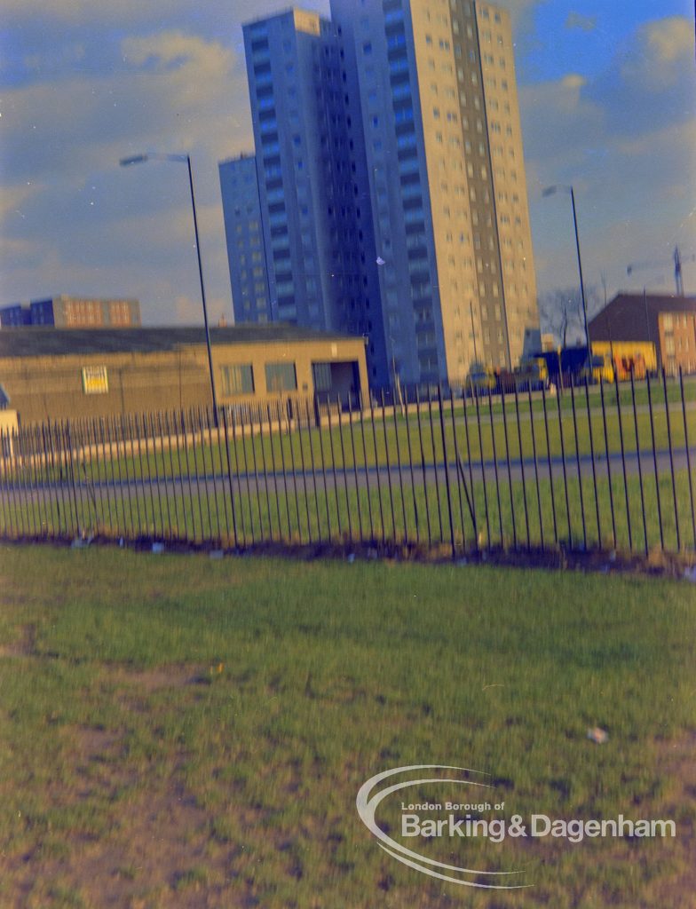 Tower block in Barking, taken from Green to south-west, 1970
