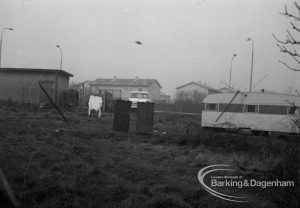 Gypsy encampment, showing view near Farm Close, Dagenham, taken from road, 1970