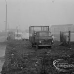 Gypsy encampment, showing caravans and other vehicles on verge of Ballards Road, Dagenham, 1970