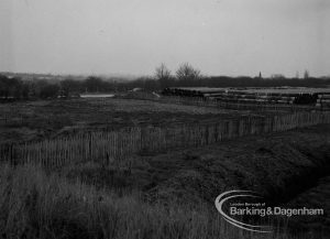 Gypsy encampment, showing temporary ‘permanent’ site prepared for fifteen caravans near The Chase, Dagenham, view of whole area from hillock looking north-east, 1970