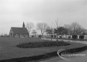 Eastbrookend Cemetery, Dagenham, looking north-west to Chapel, 1971
