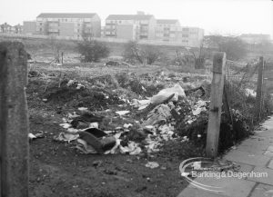 Gypsy encampment, showing area by Ballards Road, Dagenham after gypsies left in February, 1971