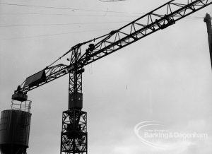 Vicarage Road, Dagenham housing redevelopment, showing crane erected, 1971