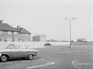 Car park off Broad Street, Dagenham, looking north-east, 1971