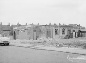 Dagenham British Legion Club, revealed by nearby demolition, 1971