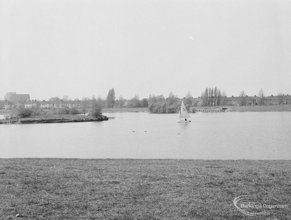 Sailing boats at Mayesbrook Park, Dagenham, 1971