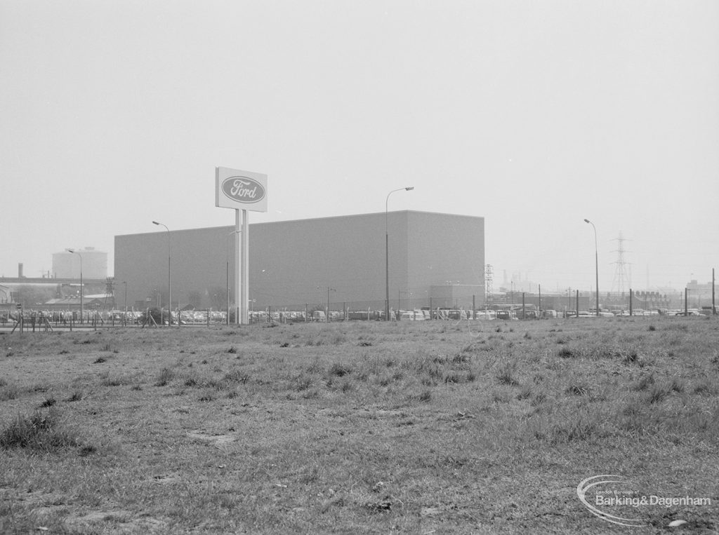 Ford Motor Works Limited building [possibly Depository] in Ripple Road, Dagenham, near Chequers, 1971