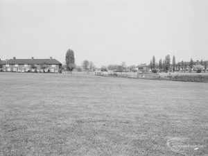 Goresbrook Road area, Dagenham, viewed looking north across field from Goresbrook Road, 1971