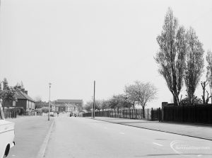 Goresbrook Road, Dagenham, looking east from Goresbrook School, 1971