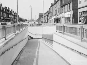 The view from the subway at the Chequers, Dagenham, looking west into Goresbrook Road, 1971