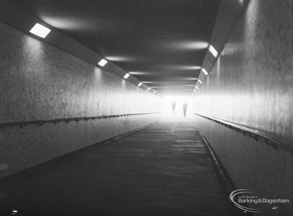 The interior of the subway at the Chequers, Dagenham, looking north-west, 1971