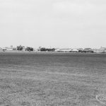Undeveloped land at The Leys, Dagenham, showing recreation field looking east, 1971