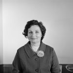 London Borough of Barking Mayor and Corporation members 1971 – 1972 taken at Barking Town Hall, showing Councillor Mrs E E Bradley, 1971