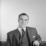 London Borough of Barking Mayor and Corporation members 1971 – 1972 taken at Barking Town Hall, showing Councillor J Davis, 1971