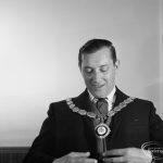 London Borough of Barking Mayor and Corporation members 1971 – 1972 taken at Barking Town Hall, showing His Worship the Mayor, Councillor Matthew J Spencer, 1971