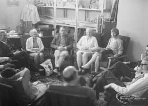 London Borough of Barking Welfare Department, showing members of discussion group [possibly at Porters Avenue Occupation Centre, Dagenham], 1971