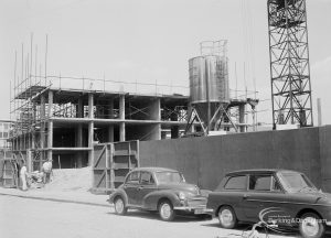 Housing development, showing framework of flats near Church Elm Lane, Dagenham, 1971