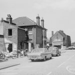 Housing development, showing old houses being demolished at north-west corner of Church Elm Lane, Dagenham, 1971