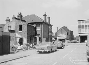 Housing development, showing old houses being demolished at north-west corner of Church Elm Lane, Dagenham, 1971