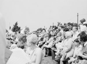 Dagenham Town Show 1971 at Central Park, Dagenham, showing spectators seated by arena, 1971