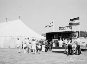 Dagenham Town Show 1971 at Central Park, Dagenham, showing visitors and Grenadier stand, 1971