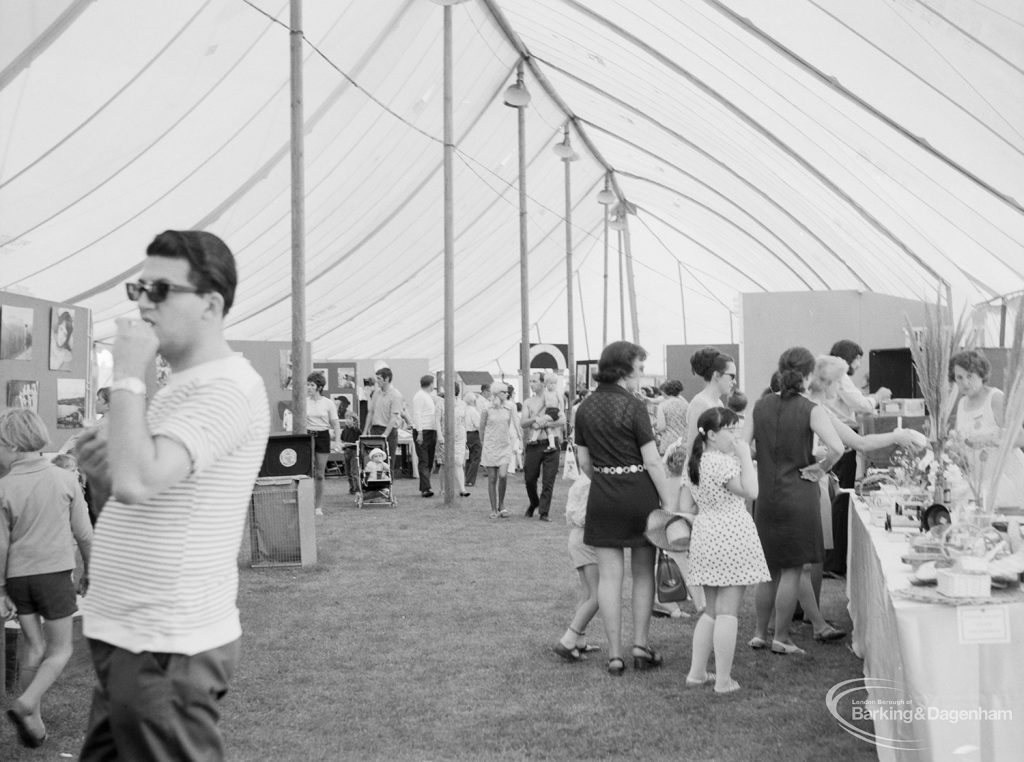 Dagenham Town Show 1971 at Central Park, Dagenham, showing interior of Arts marquee, 1971