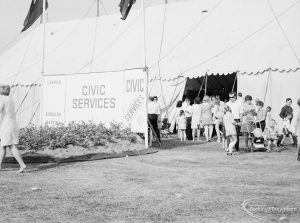 Dagenham Town Show 1971 at Central Park, Dagenham, showing Civic Services marquee, 1971