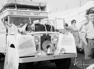 Dagenham Town Show 1971 at Central Park, Dagenham, showing Fire Services Control Unit vehicle with bell, 1971