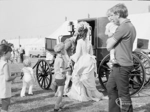 Dagenham Town Show 1971 at Central Park, Dagenham, showing figures in period costume by Victorian carriage, 1971
