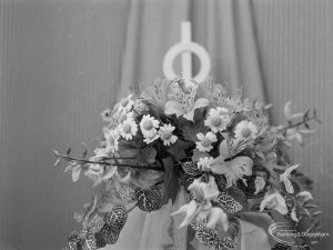 Dagenham Town Show 1971 at Central Park, Dagenham, showing orchids and small ‘daisies’ in Flower Arrangement display, 1971
