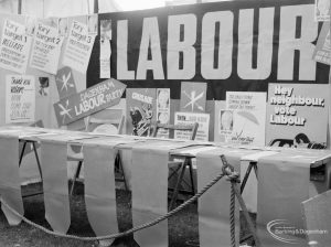 Dagenham Town Show 1971 at Central Park, Dagenham, showing Dagenham Labour Party stand, 1971