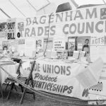 Dagenham Town Show 1971 at Central Park, Dagenham, showing Dagenham Trades Council stand, 1971