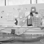 Dagenham Town Show 1971 at Central Park, Dagenham, showing Pensioners’ Exhibits on the Handicrafts stand, 1971