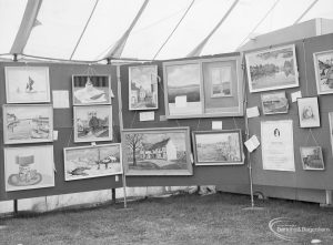 Dagenham Town Show 1971 at Central Park, Dagenham, showing the Arts stand with display of paintings, 1971