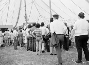 Dagenham Town Show 1971 at Central Park, Dagenham, showing crowd of visitors near Fanshawe Film Society stand,1971