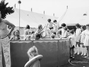 Dagenham Town Show 1971 at Central Park, Dagenham, showing children swimming,1971