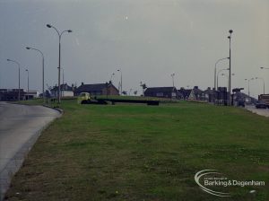 Britain in Bloom competition, showing roundabout at Ballards Road junction with Rainham Road South, Dagenham, distant view from south-west, 1971